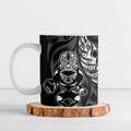 New Zealand Lawn Bowls Custom Ceramic Mug Black Maori Warrior Tribal Silver Fern - Aussie Hoodie