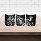 New Zealand Lawn Bowls Custom Ceramic Mug Black Maori Warrior Tribal Silver Fern - Aussie Hoodie