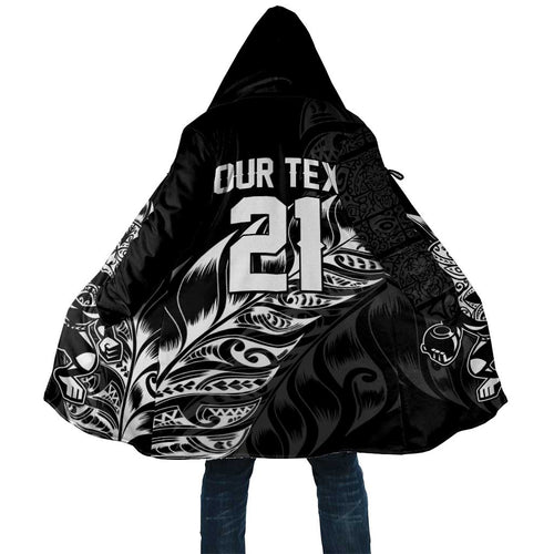 New Zealand Lawn Bowls Custom Cloak Black Maori Warrior Tribal Silver Fern - Aussie Hoodie