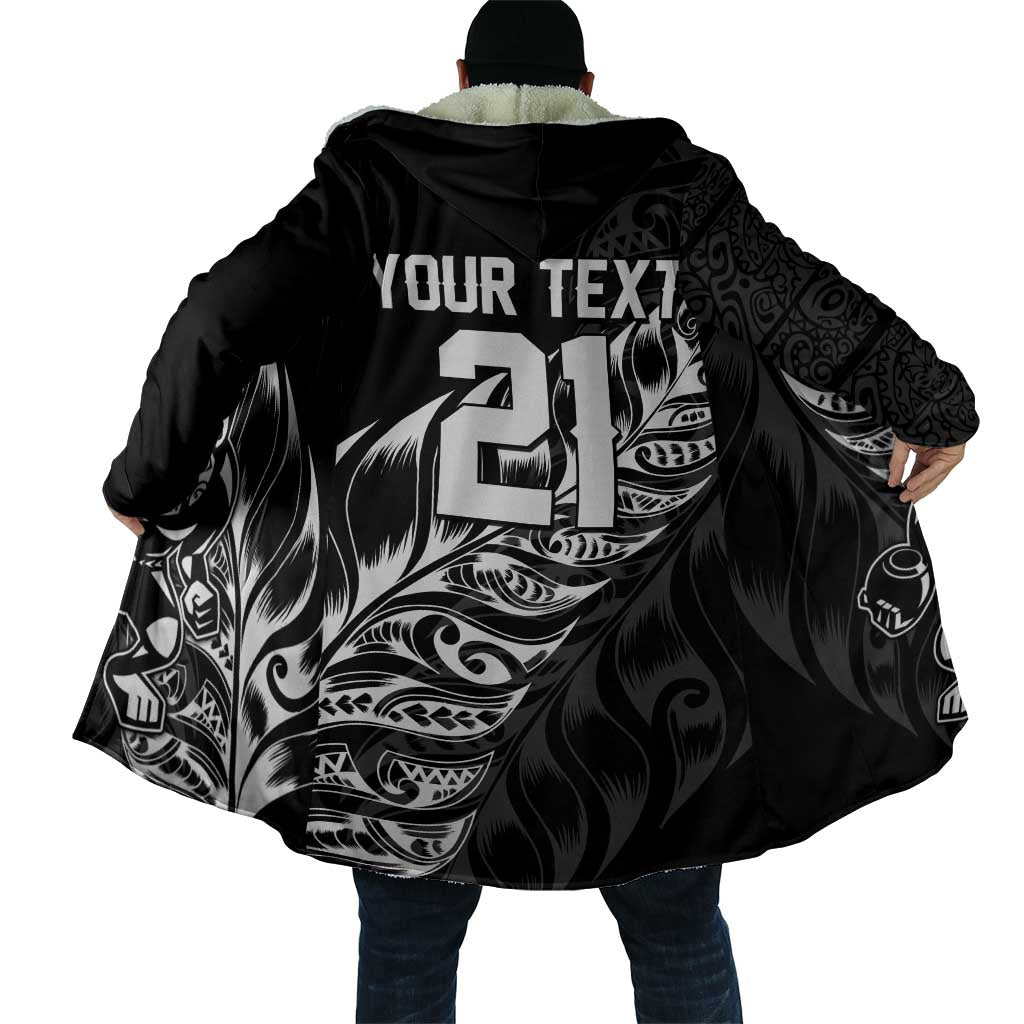 New Zealand Lawn Bowls Custom Cloak Black Maori Warrior Tribal Silver Fern - Aussie Hoodie