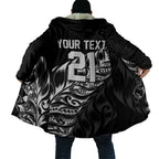 New Zealand Lawn Bowls Custom Cloak Black Maori Warrior Tribal Silver Fern - Aussie Hoodie