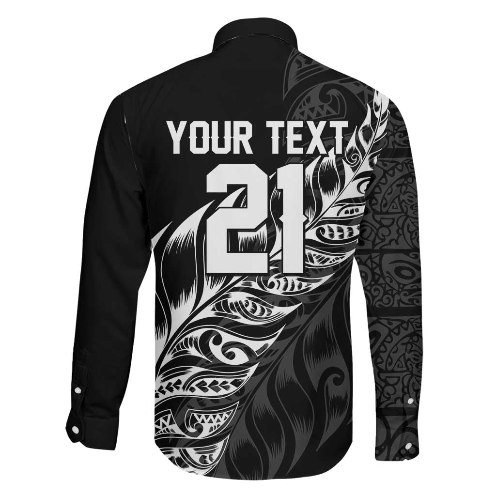New Zealand Lawn Bowls Custom Family Matching Off The Shoulder Long Sleeve Dress and Hawaiian Shirt Black Maori Warrior Tribal Silver Fern - Aussie Hoodie
