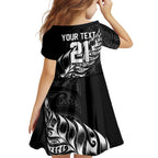 New Zealand Lawn Bowls Custom Family Matching Off Shoulder Maxi Dress and Hawaiian Shirt Black Maori Warrior Tribal Silver Fern - Aussie Hoodie