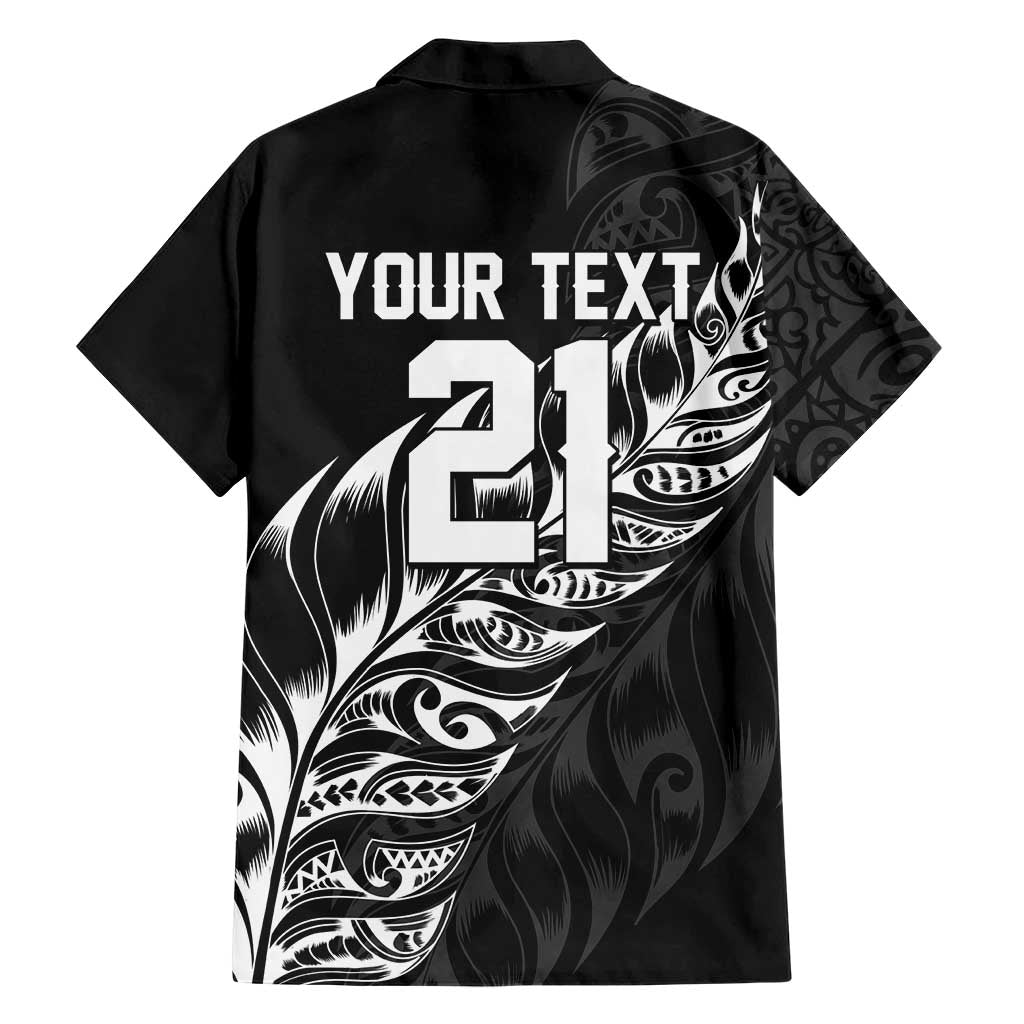 New Zealand Lawn Bowls Custom Family Matching Puletasi and Hawaiian Shirt Black Maori Warrior Tribal Silver Fern - Aussie Hoodie