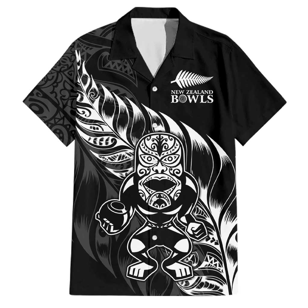 New Zealand Lawn Bowls Custom Family Matching Short Sleeve Bodycon Dress and Hawaiian Shirt Black Maori Warrior Tribal Silver Fern - Aussie Hoodie