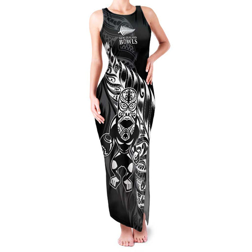 New Zealand Lawn Bowls Custom Family Matching Tank Maxi Dress and Hawaiian Shirt Black Maori Warrior Tribal Silver Fern - Aussie Hoodie