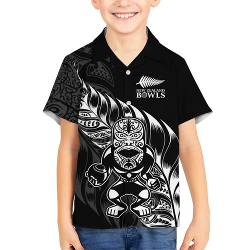 New Zealand Lawn Bowls Custom Family Matching Tank Maxi Dress and Hawaiian Shirt Black Maori Warrior Tribal Silver Fern - Aussie Hoodie