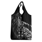 New Zealand Lawn Bowls Grocery Bag Black Maori Warrior Tribal Silver Fern - Aussie Hoodie