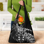 New Zealand Lawn Bowls Grocery Bag Black Maori Warrior Tribal Silver Fern - Aussie Hoodie
