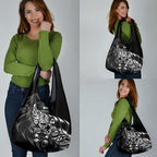 New Zealand Lawn Bowls Grocery Bag Black Maori Warrior Tribal Silver Fern - Aussie Hoodie