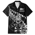 New Zealand Lawn Bowls Custom Hawaiian Shirt Black Maori Warrior Tribal Silver Fern - Aussie Hoodie