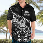 New Zealand Lawn Bowls Custom Hawaiian Shirt Black Maori Warrior Tribal Silver Fern - Aussie Hoodie