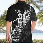 New Zealand Lawn Bowls Custom Hawaiian Shirt Black Maori Warrior Tribal Silver Fern - Aussie Hoodie