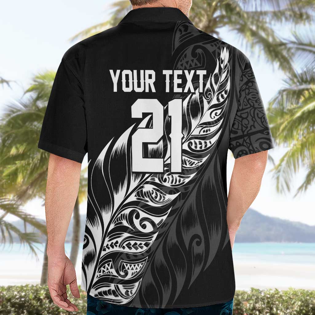 New Zealand Lawn Bowls Custom Hawaiian Shirt Black Maori Warrior Tribal Silver Fern - Aussie Hoodie