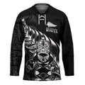 New Zealand Lawn Bowls Custom Hockey Jersey Black Maori Warrior Tribal Silver Fern - Aussie Hoodie