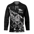 New Zealand Lawn Bowls Custom Hockey Jersey Black Maori Warrior Tribal Silver Fern - Aussie Hoodie