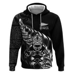 New Zealand Lawn Bowls Custom Hoodie Black Maori Warrior Tribal Silver Fern - Aussie Hoodie