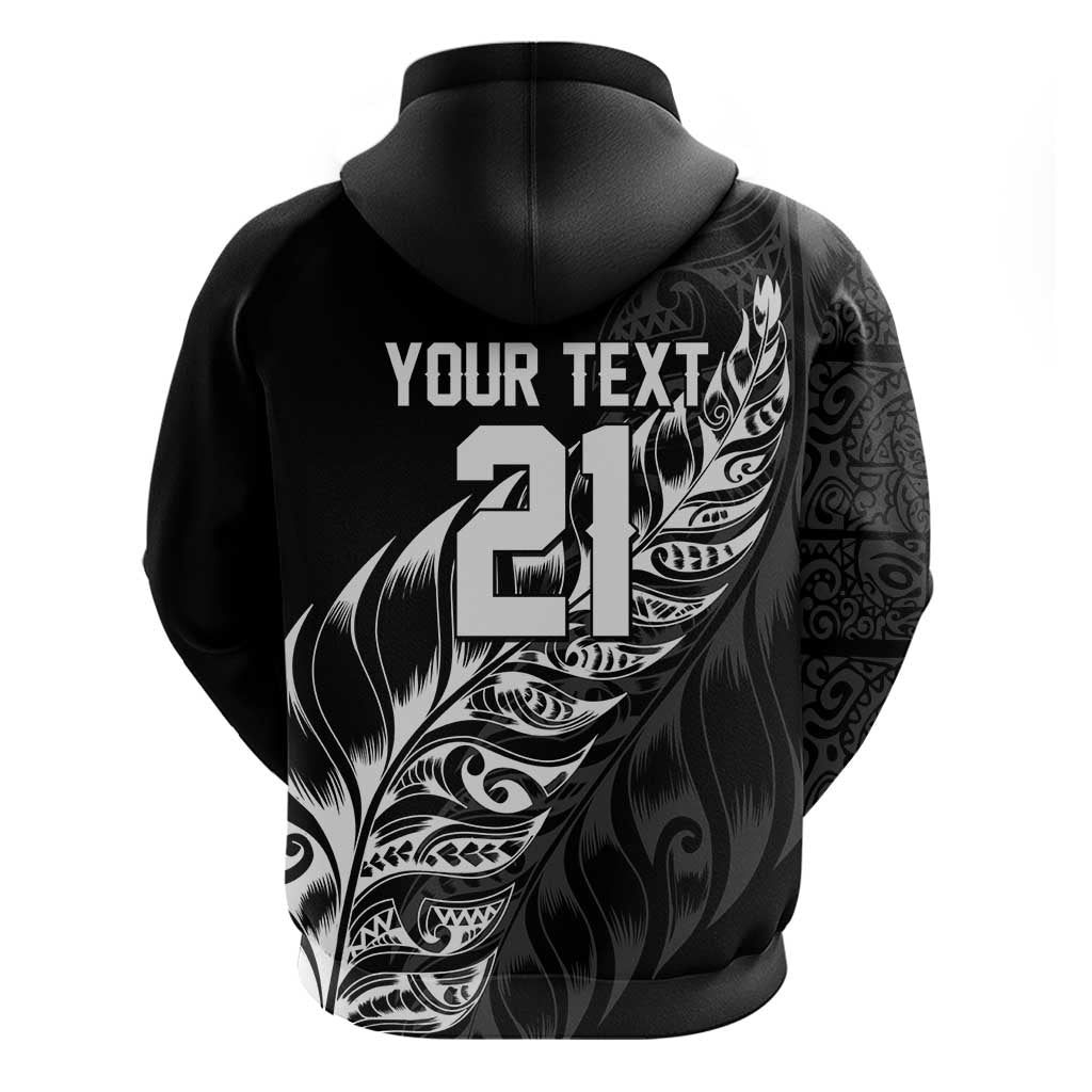New Zealand Lawn Bowls Custom Hoodie Black Maori Warrior Tribal Silver Fern - Aussie Hoodie