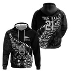 New Zealand Lawn Bowls Custom Hoodie Black Maori Warrior Tribal Silver Fern - Aussie Hoodie