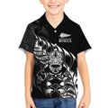New Zealand Lawn Bowls Custom Kid Hawaiian Shirt Black Maori Warrior Tribal Silver Fern - Aussie Hoodie