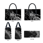 New Zealand Lawn Bowls Leather Bag Black Maori Warrior Tribal Silver Fern - Aussie Hoodie