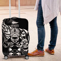 New Zealand Lawn Bowls Luggage Cover Black Maori Warrior Tribal Silver Fern - Aussie Hoodie