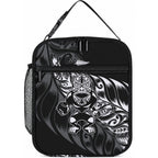 New Zealand Lawn Bowls Lunch Bag Black Maori Warrior Tribal Silver Fern