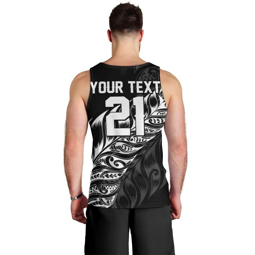 New Zealand Lawn Bowls Custom Men Tank Top Black Maori Warrior Tribal Silver Fern - Aussie Hoodie