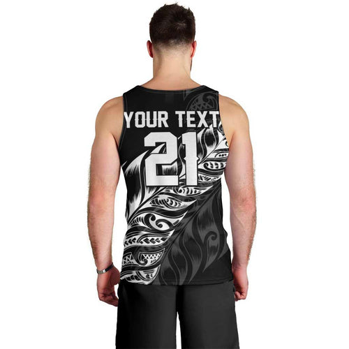 New Zealand Lawn Bowls Custom Men Tank Top Black Maori Warrior Tribal Silver Fern - Aussie Hoodie