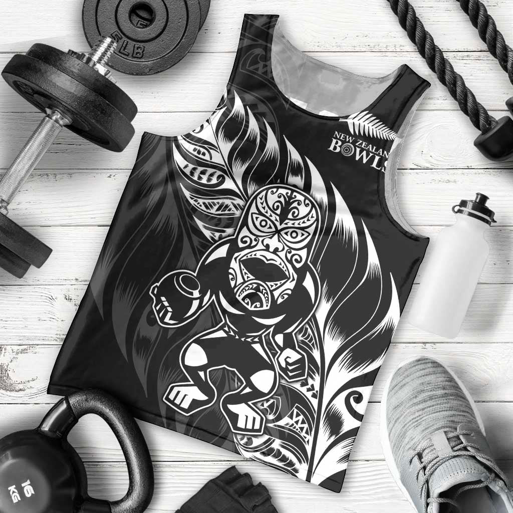 New Zealand Lawn Bowls Custom Men Tank Top Black Maori Warrior Tribal Silver Fern - Aussie Hoodie