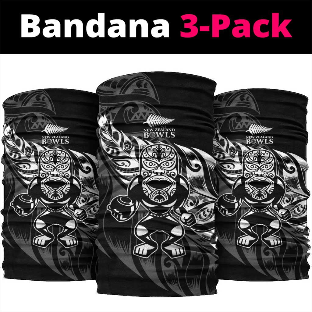 New Zealand Lawn Bowls Neck Gaiter Black Maori Warrior Tribal Silver Fern - Aussie Hoodie