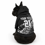 New Zealand Lawn Bowls Custom Pet Hoodie Black Maori Warrior Tribal Silver Fern