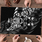 New Zealand Lawn Bowls Puzzle Black Maori Warrior Tribal Silver Fern - Aussie Hoodie