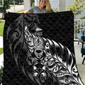 New Zealand Lawn Bowls Quilt Black Maori Warrior Tribal Silver Fern - Aussie Hoodie