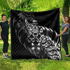 New Zealand Lawn Bowls Quilt Black Maori Warrior Tribal Silver Fern - Aussie Hoodie