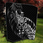 New Zealand Lawn Bowls Quilt Black Maori Warrior Tribal Silver Fern - Aussie Hoodie