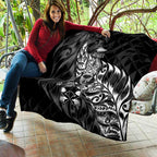 New Zealand Lawn Bowls Quilt Black Maori Warrior Tribal Silver Fern - Aussie Hoodie