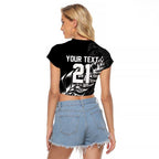 New Zealand Lawn Bowls Custom Raglan Cropped T Shirt Black Maori Warrior Tribal Silver Fern - Aussie Hoodie