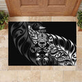 New Zealand Lawn Bowls Rubber Doormat Black Maori Warrior Tribal Silver Fern - Aussie Hoodie