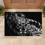New Zealand Lawn Bowls Rubber Doormat Black Maori Warrior Tribal Silver Fern - Aussie Hoodie