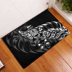 New Zealand Lawn Bowls Rubber Doormat Black Maori Warrior Tribal Silver Fern - Aussie Hoodie
