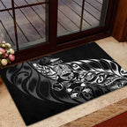 New Zealand Lawn Bowls Rubber Doormat Black Maori Warrior Tribal Silver Fern - Aussie Hoodie