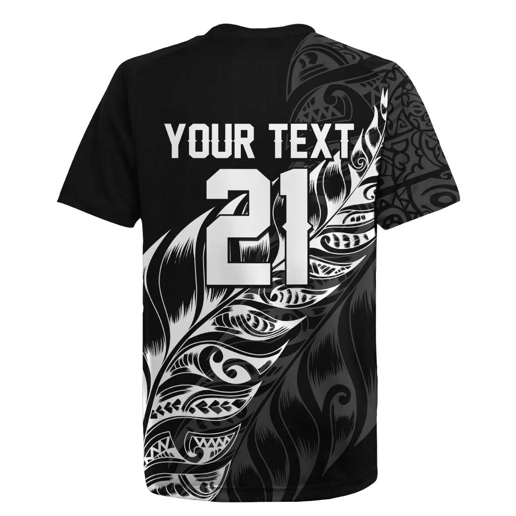 New Zealand Lawn Bowls Custom Rugby Jersey Black Maori Warrior Tribal Silver Fern - Aussie Hoodie