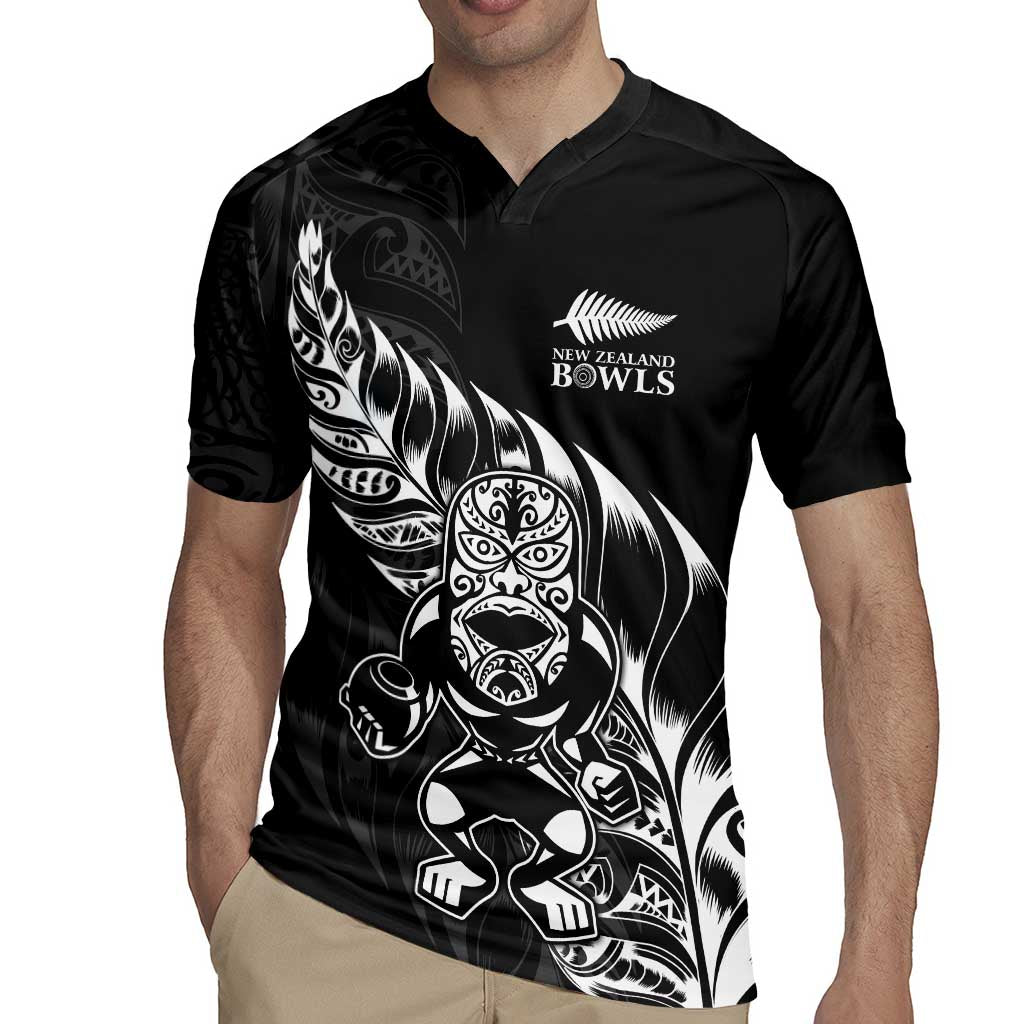 New Zealand Lawn Bowls Custom Rugby Jersey Black Maori Warrior Tribal Silver Fern - Aussie Hoodie