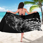 New Zealand Lawn Bowls Sarong Black Maori Warrior Tribal Silver Fern - Aussie Hoodie
