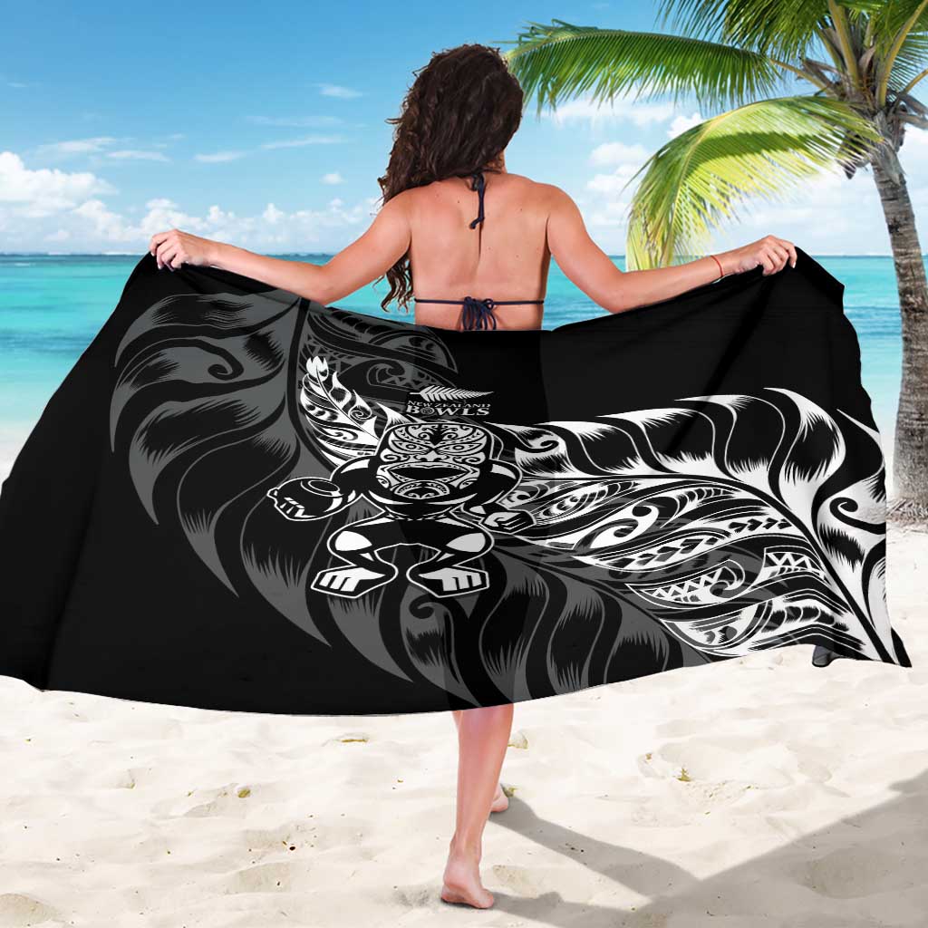 New Zealand Lawn Bowls Sarong Black Maori Warrior Tribal Silver Fern - Aussie Hoodie