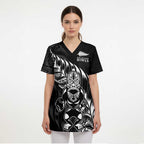 New Zealand Lawn Bowls Custom Scrub Top Black Maori Warrior Tribal Silver Fern - Aussie Hoodie