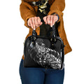 New Zealand Lawn Bowls Shoulder Handbag Black Maori Warrior Tribal Silver Fern - Aussie Hoodie