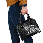 New Zealand Lawn Bowls Shoulder Handbag Black Maori Warrior Tribal Silver Fern - Aussie Hoodie
