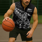 New Zealand Lawn Bowls Custom Sleeveless Zip Hoodie Black Maori Warrior Tribal Silver Fern LT9